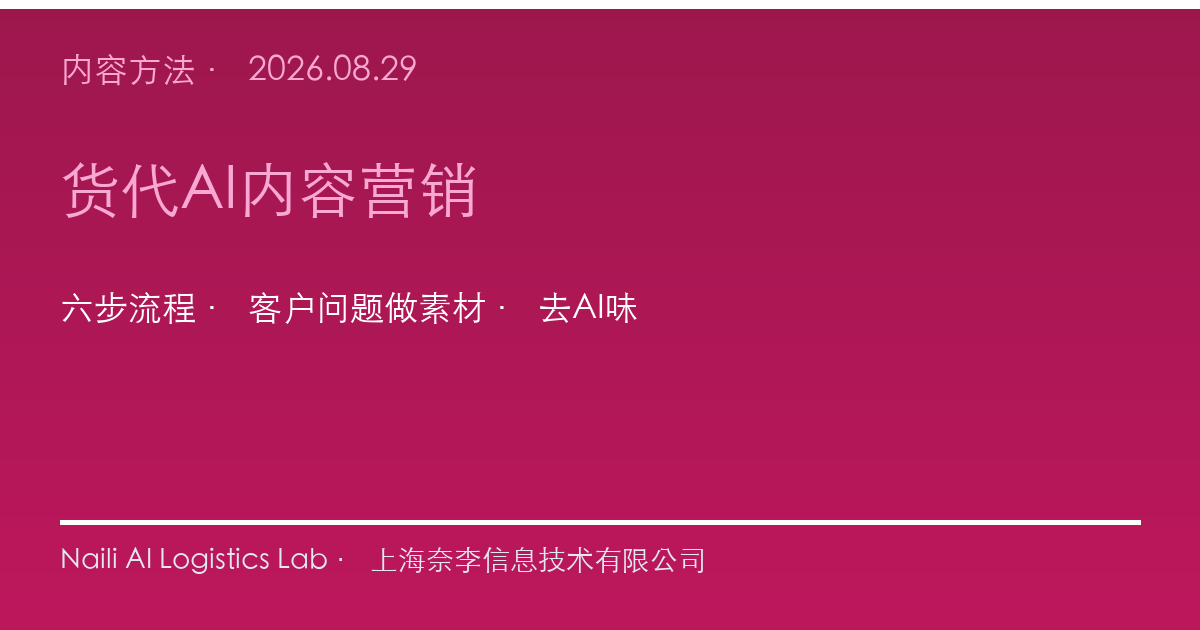 货代企业怎么用AI做内容营销？六步流程 封面