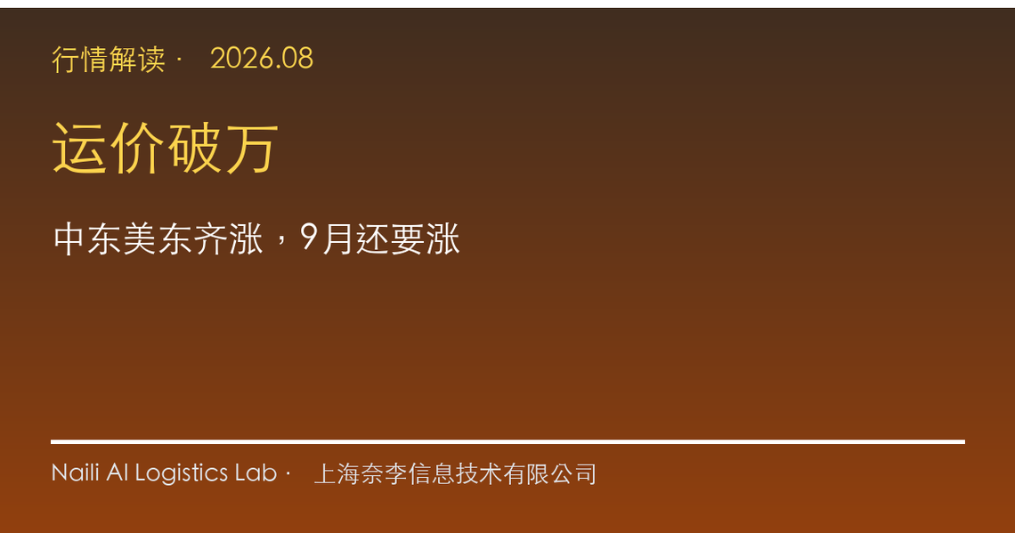 中东美东运价为什么一起破万？9月还会继续涨吗？
