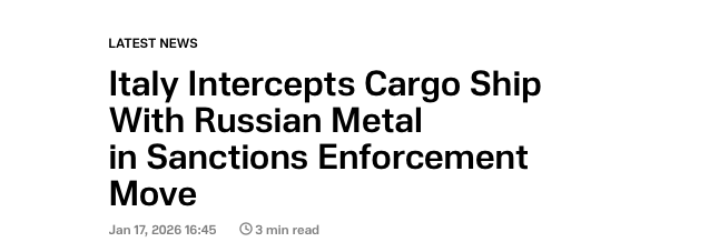 意大利港口扣船事件警示：国际物流的制裁合规新挑战与韧性构建